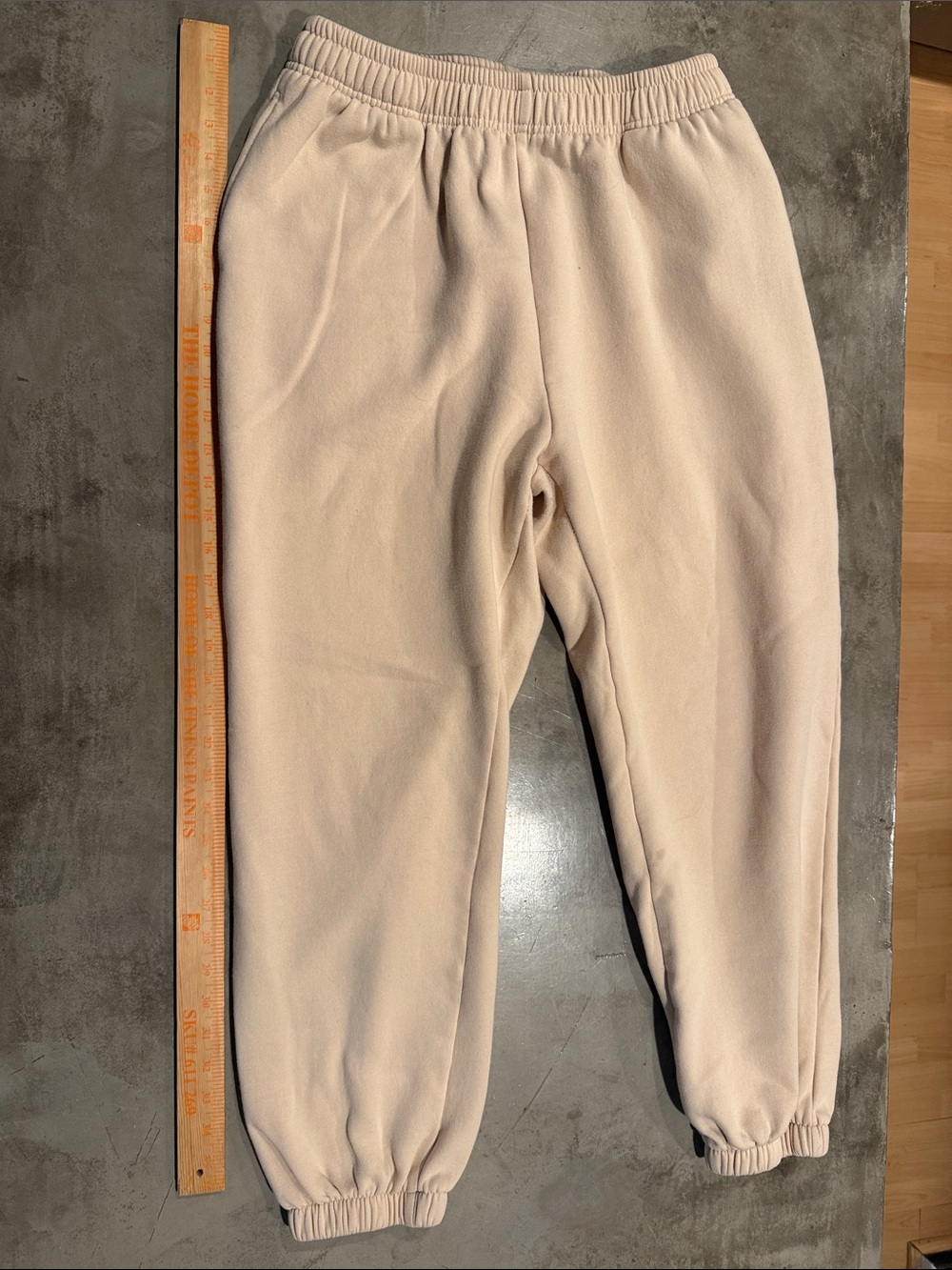 Plush Cream Fleece Joggers with Elastic Waist